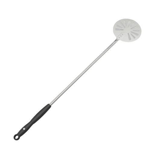 34.6-inch stainless steel grilling peel with slim handle, designed for repositioning food on outdoor grills and ovens under $100