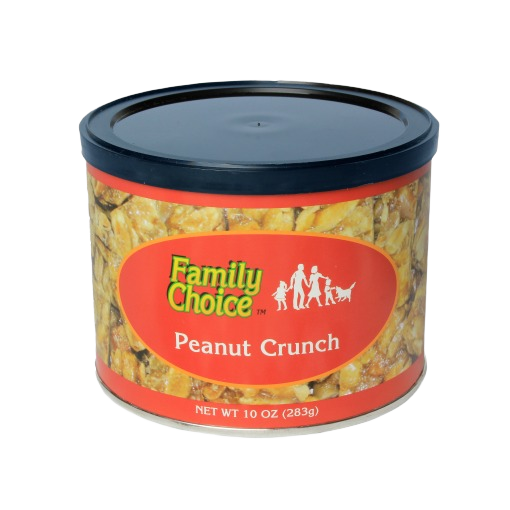 10 oz. peanut crunch squares in a round container, part of chocolates and candies under $50 collection