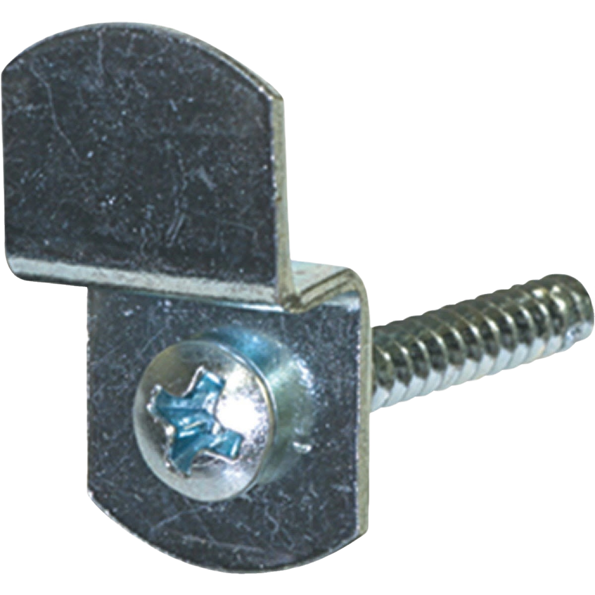 Metal mirror holder clip with attached screw for secure mounting in hardware and fasteners under $50 collections