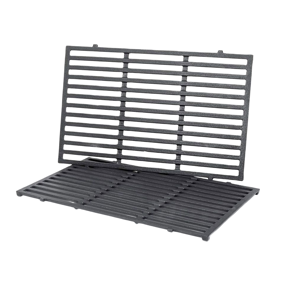 Set of two durable porcelain-enameled cast iron cooking grates for grilling in outdoor living and grill accessories collections