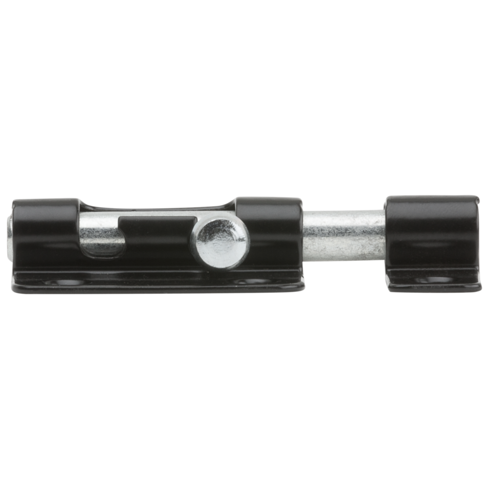 Black steel door barrel bolt with sliding locking mechanism for security on lightweight doors and cabinets under $50 collection