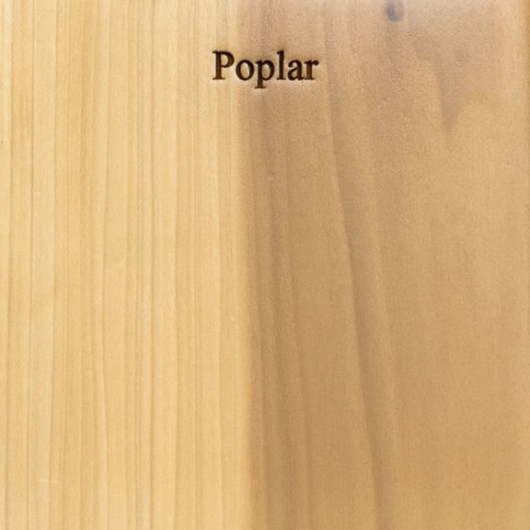 Close-up of natural poplar wood grain texture from lumber and building materials collection under $100.