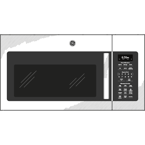 Modern over-the-range microwave with sensor controls and fingerprint resistant finish in kitchen appliances collection