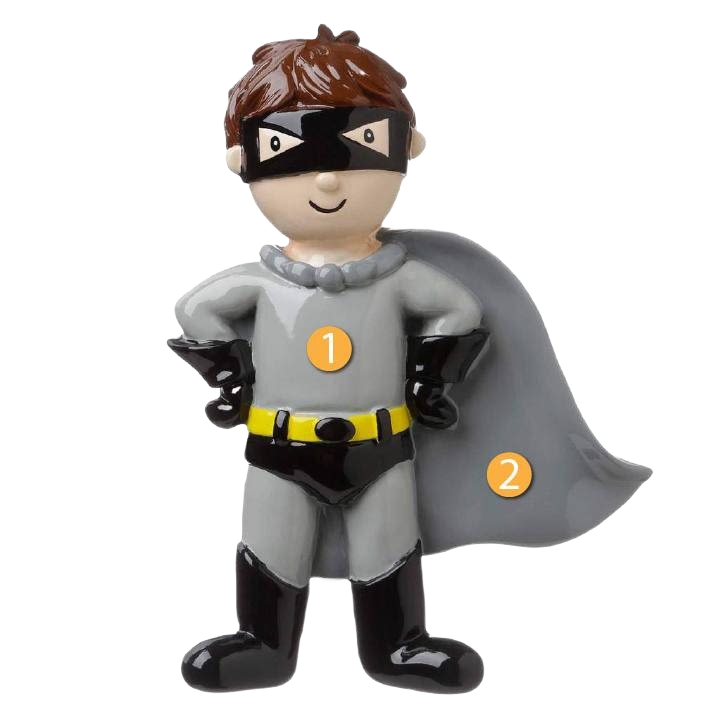 Child superhero figurine with black mask and cape from Christmas Ornaments & Tree Decorations collection under $50