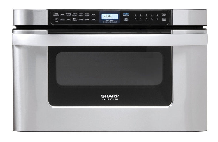 Stainless steel microwave drawer with digital display and touch controls from Microwaves and Kitchen & Kitchenware collection