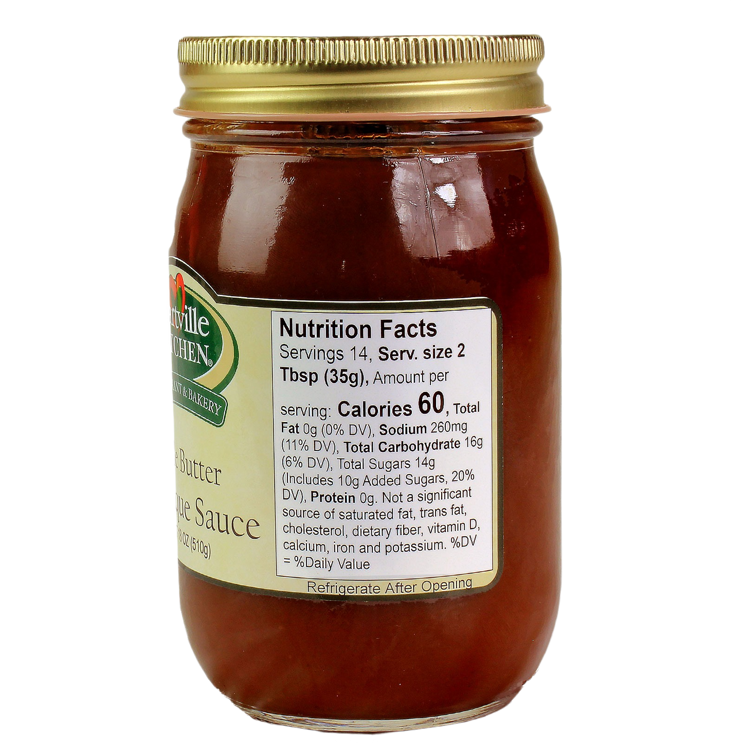 Glass jar of apple butter barbecue sauce with gold metal lid in sauces and food beverage under $25 collection