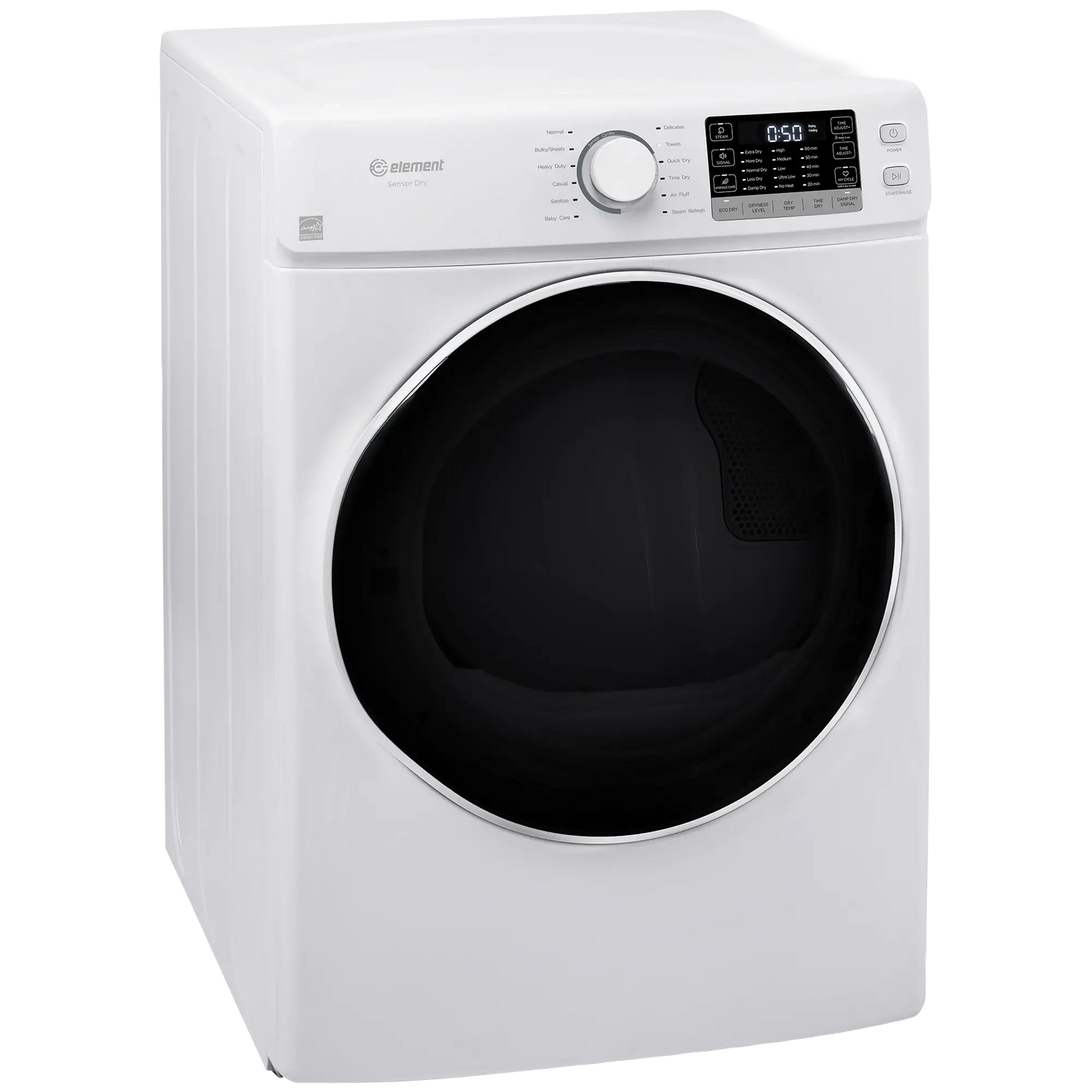 Element Electronics 8.0 cu. ft. Front Load Electric Dryer - White (EFD8027EBW)