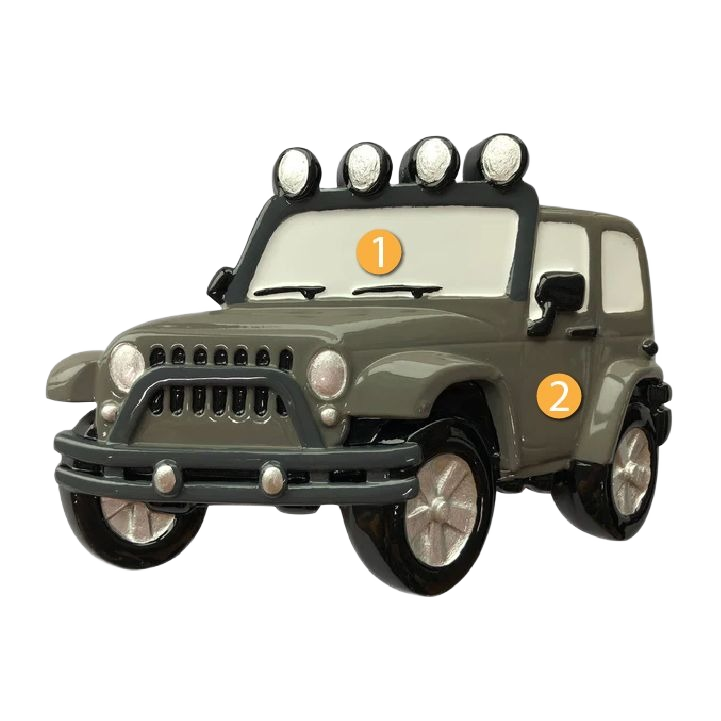 Grey Jeep ornament with roof lights and detailed grill from Christmas Ornaments & Tree Decorations collection
