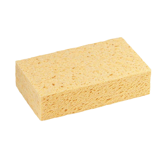 Yellow commercial cellulose sponge measuring 7.5 by 4.3 inches for cleaning and janitorial supplies collections