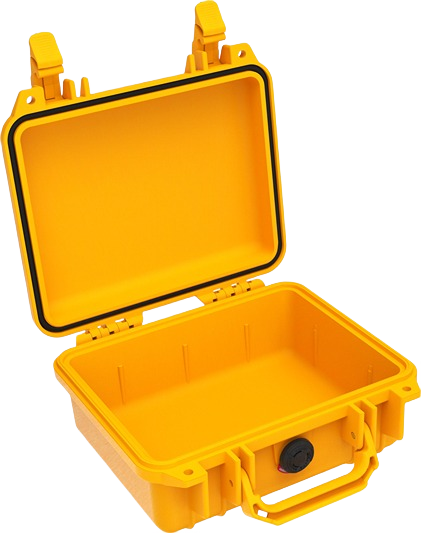 Yellow hard protective case with secure latches for durable storage in Storage & Organization under $100 collection