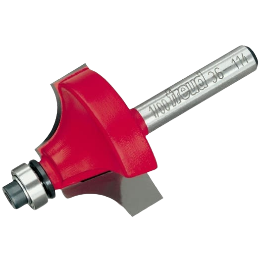1-3/8 inch carbide tip beading router bit with red body and steel shank for woodworking in tool accessories and power tool collections