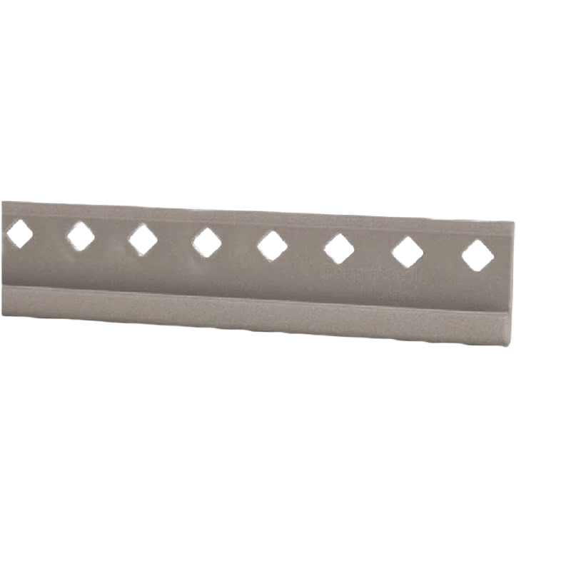 Nickel hanging rail with diamond-shaped holes for secure mounting in storage and organization projects under $50