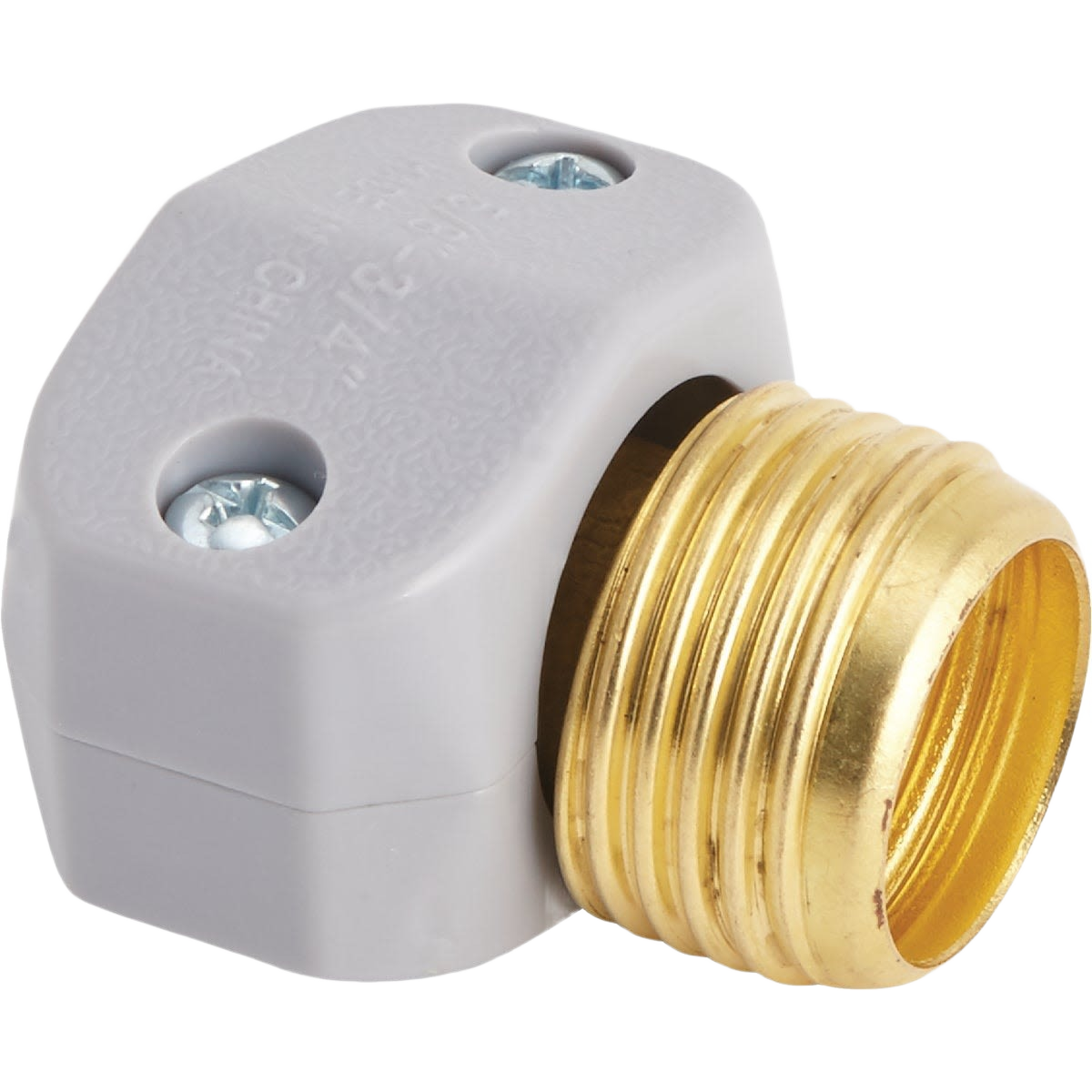 Male brass hose coupling with nylon clamp for garden watering and irrigation tools in lawn and garden supplies