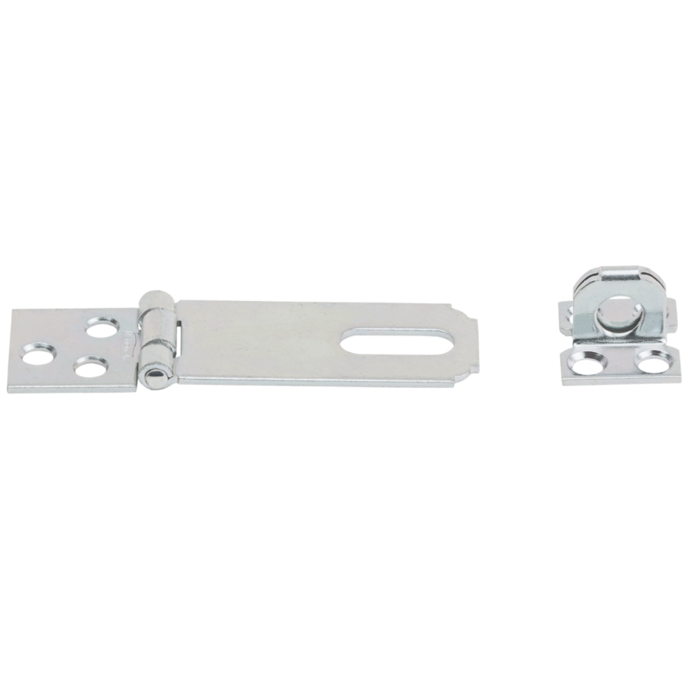 Zinc-plated steel non-swivel safety hasp with brass pin for secure door and gate hardware under $50 collection