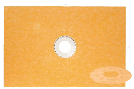 Rectangular prefabricated sloped shower base with integrated drain for bathroom and shower installations