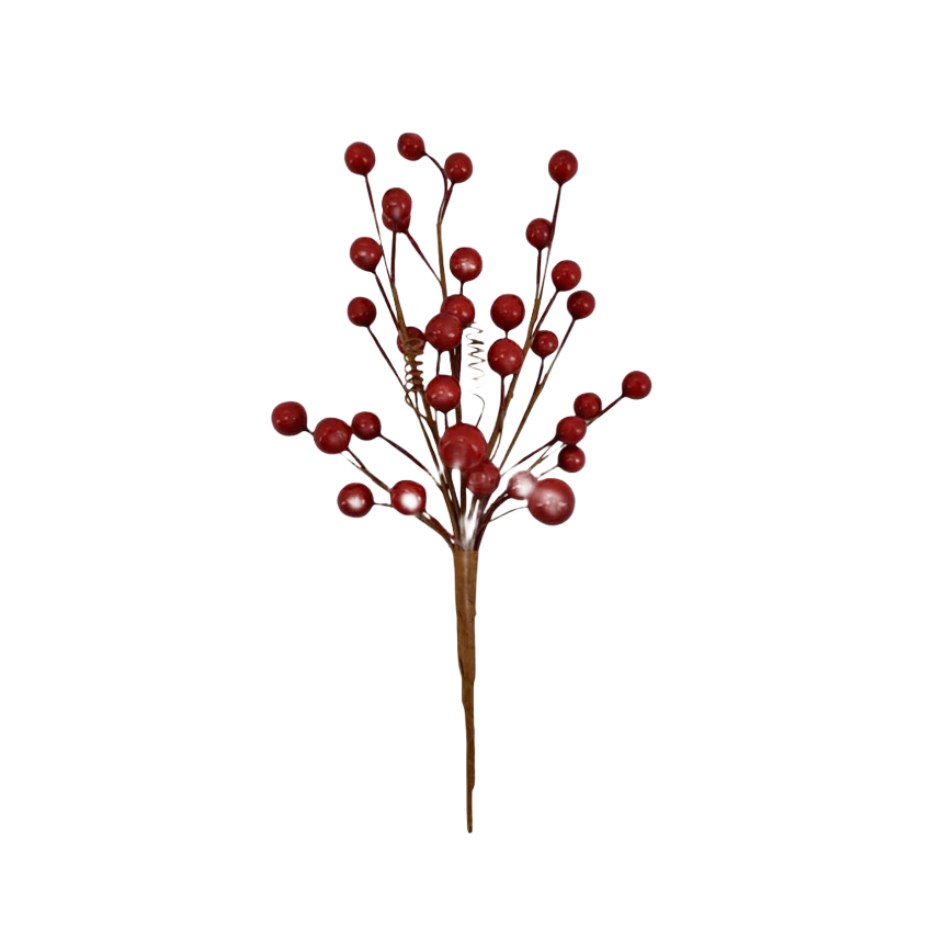 Decorative red berry spray with multiple branches for Christmas Ornaments & Tree Decorations under $50 collection