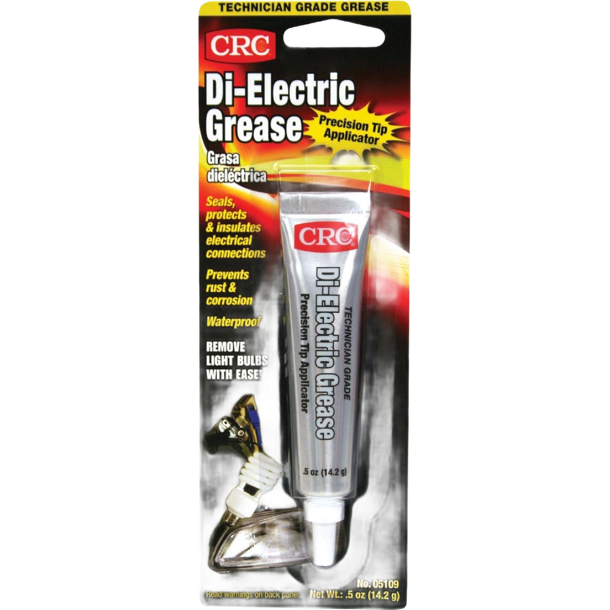 Technician-grade dielectric grease tube with precision tip for sealing and protecting electrical connections in tools and home improvement.