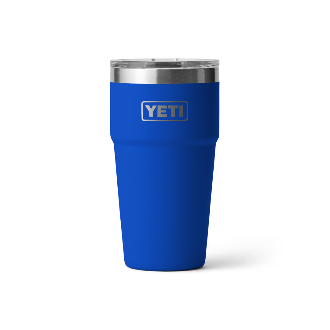 20 oz. vibrant blue insulated stackable cup with clear lid, durable for drinkware, kitchen, tableware, and outdoor use