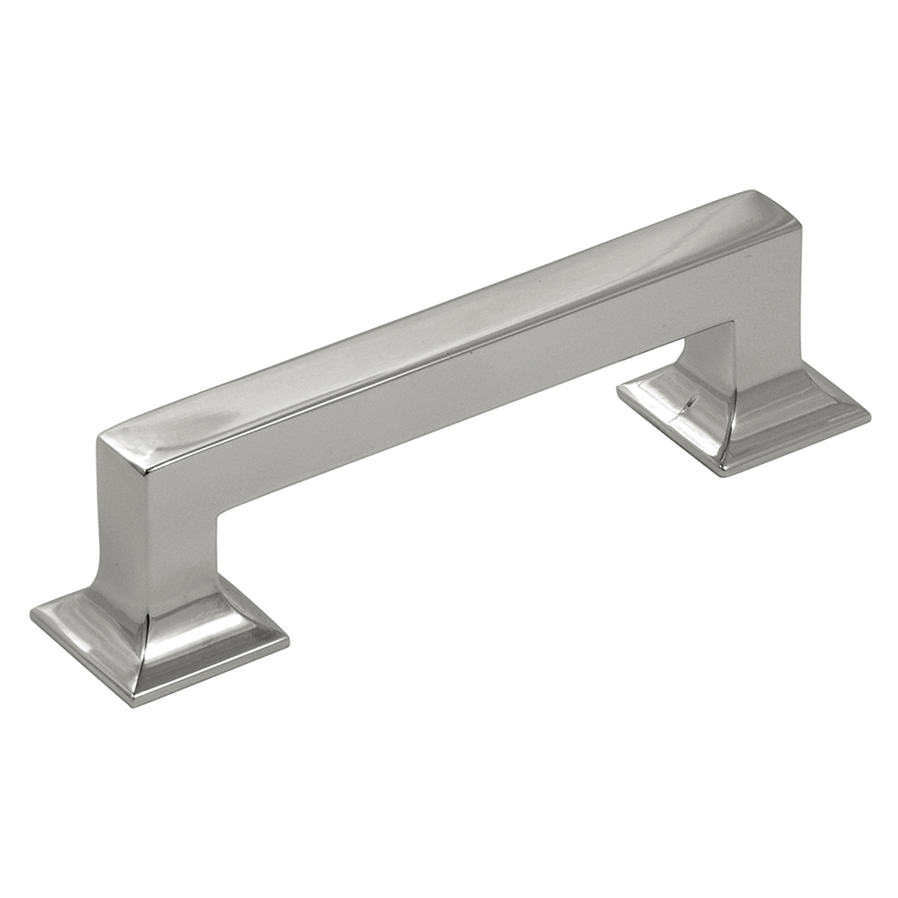 Satin nickel cabinet pull with a sleek, rectangular design ideal for home improvement and furniture upgrades