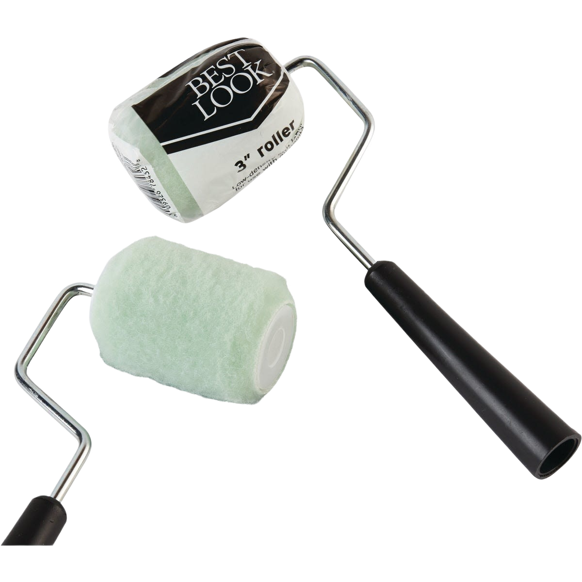 Paint roller frame with removable 3-inch knit fabric cover for smooth surfaces in paint and supplies collection