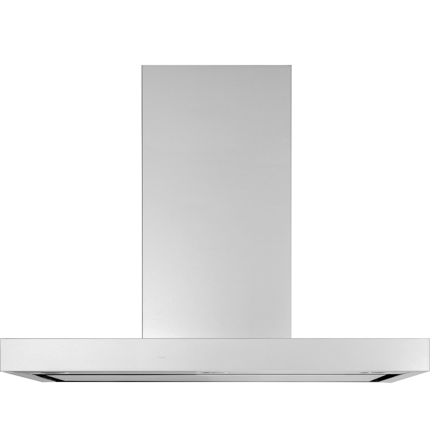 Minimalist stainless steel designer wall mount hood with perimeter venting for modern kitchen and home improvement settings