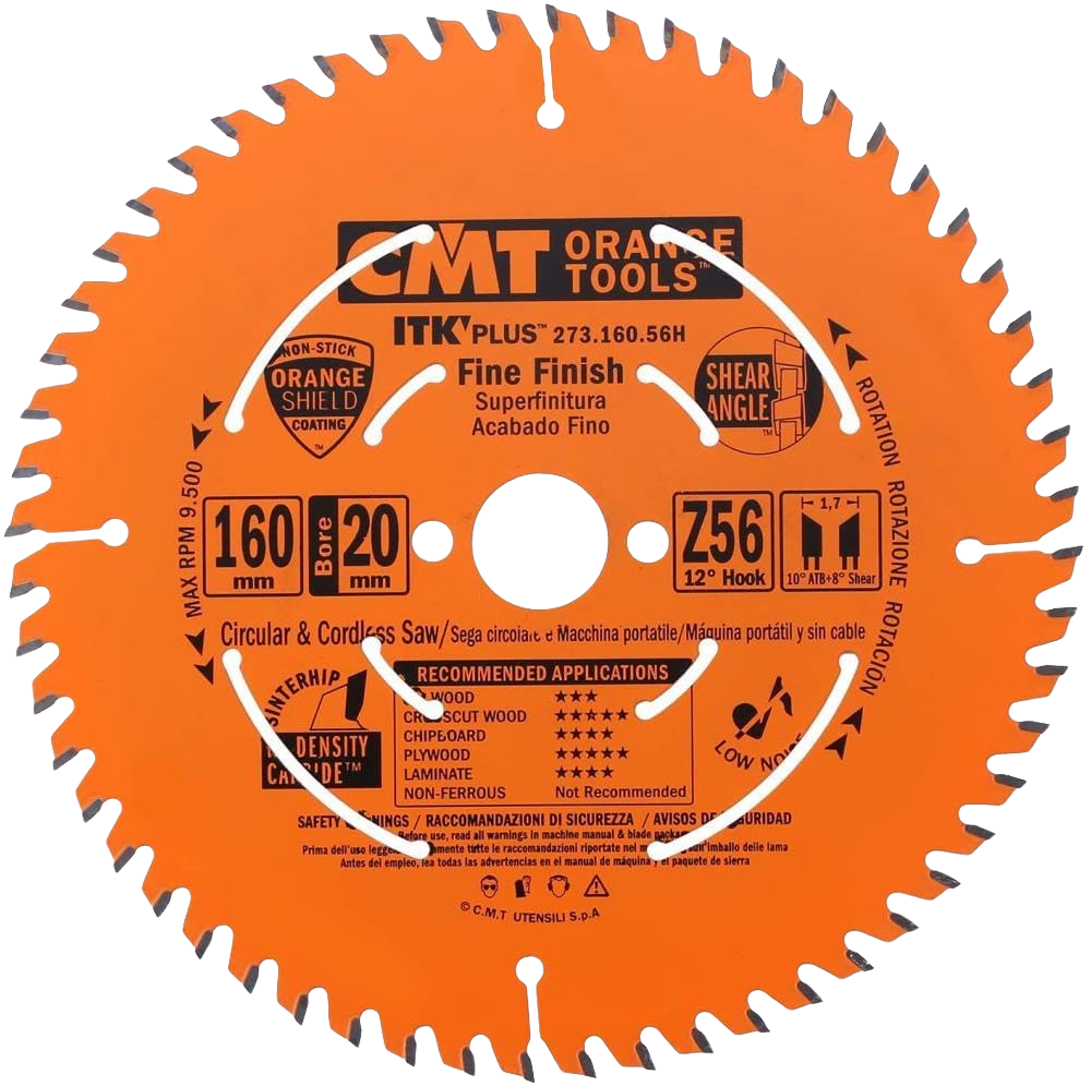 CMT Orange Tools 160x1.8/1.2x20mm 56T Ultra Finish Saw Blade