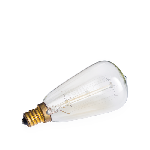 Edison style replacement bulb with exposed filament providing warm glow for Christmas and home improvement collections under $50