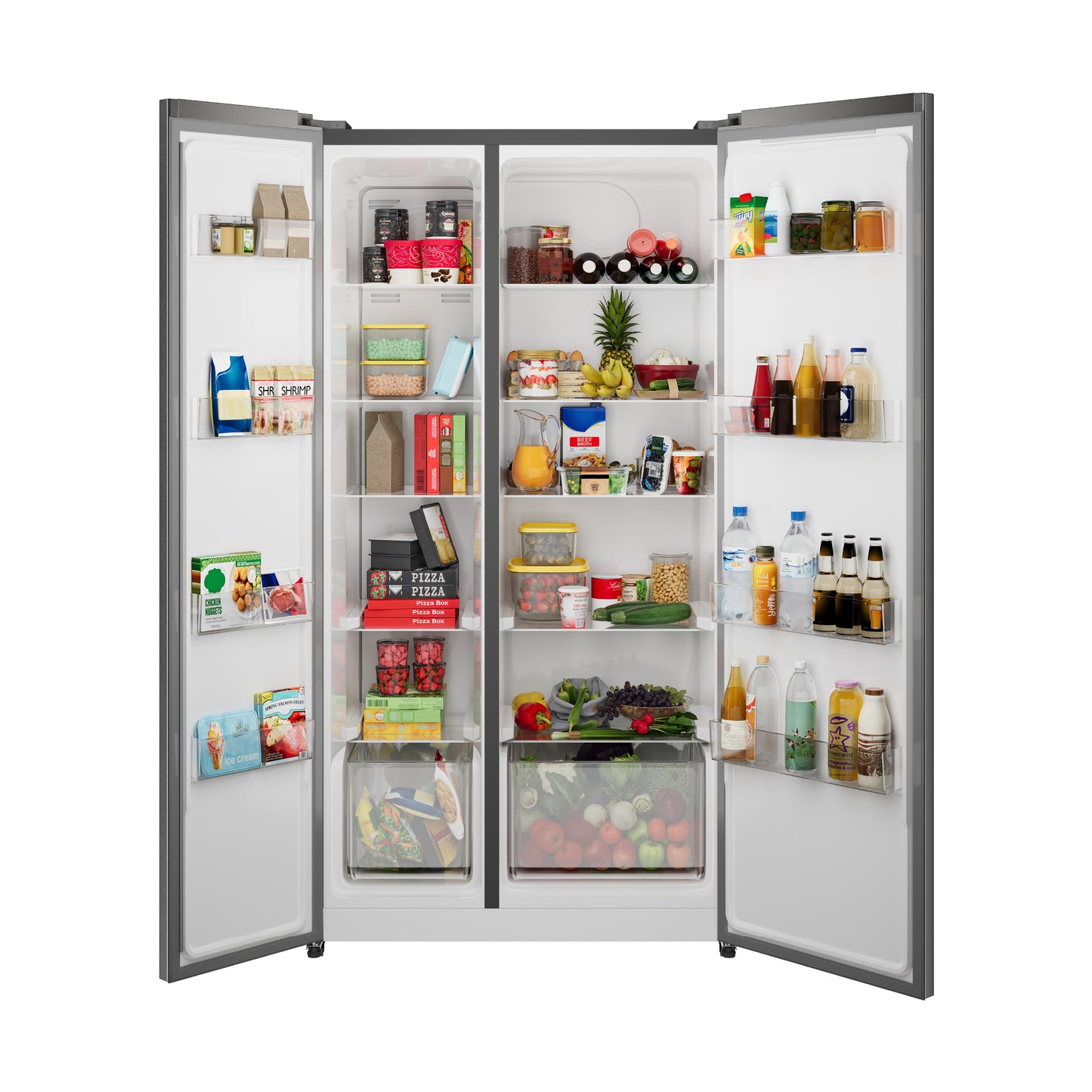 Element Electronics 18.8 cu. ft. Side-by-Side Refrigerator - Stainless Steel (ERX19FDS)