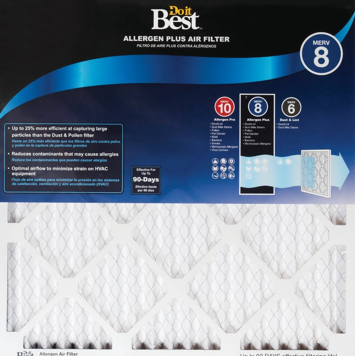 Do it Best allergen plus MERV 8 rated air filter for HVAC systems in heating and cooling collections under $50