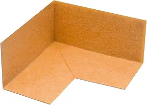Pre-formed 90-degree inside corner waterproofing piece for tile flooring and home improvement projects