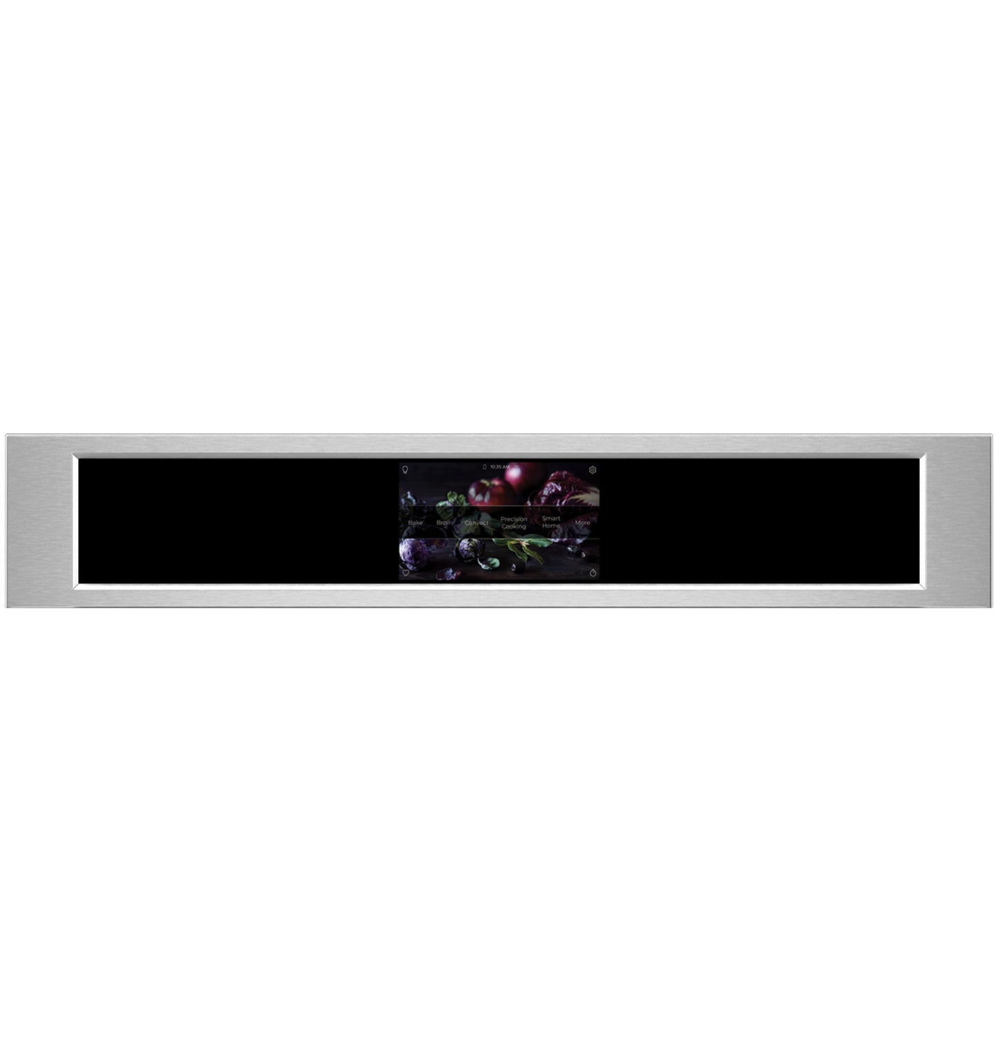 Sleek stainless steel control panel with digital touchscreen display for double wall oven from kitchen appliances collection
