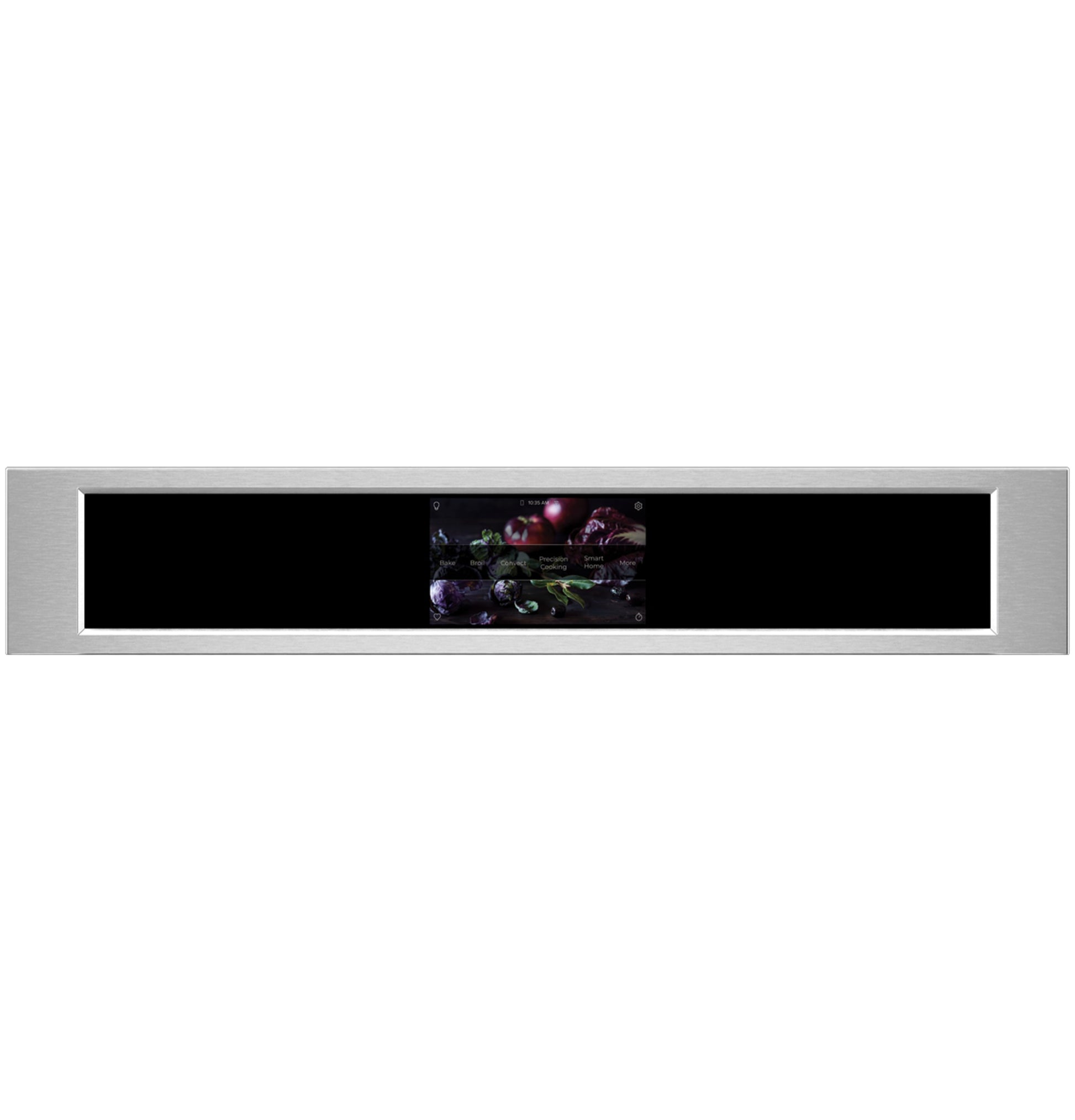 Sleek stainless steel control panel with digital touchscreen display for double wall oven from kitchen appliances collection