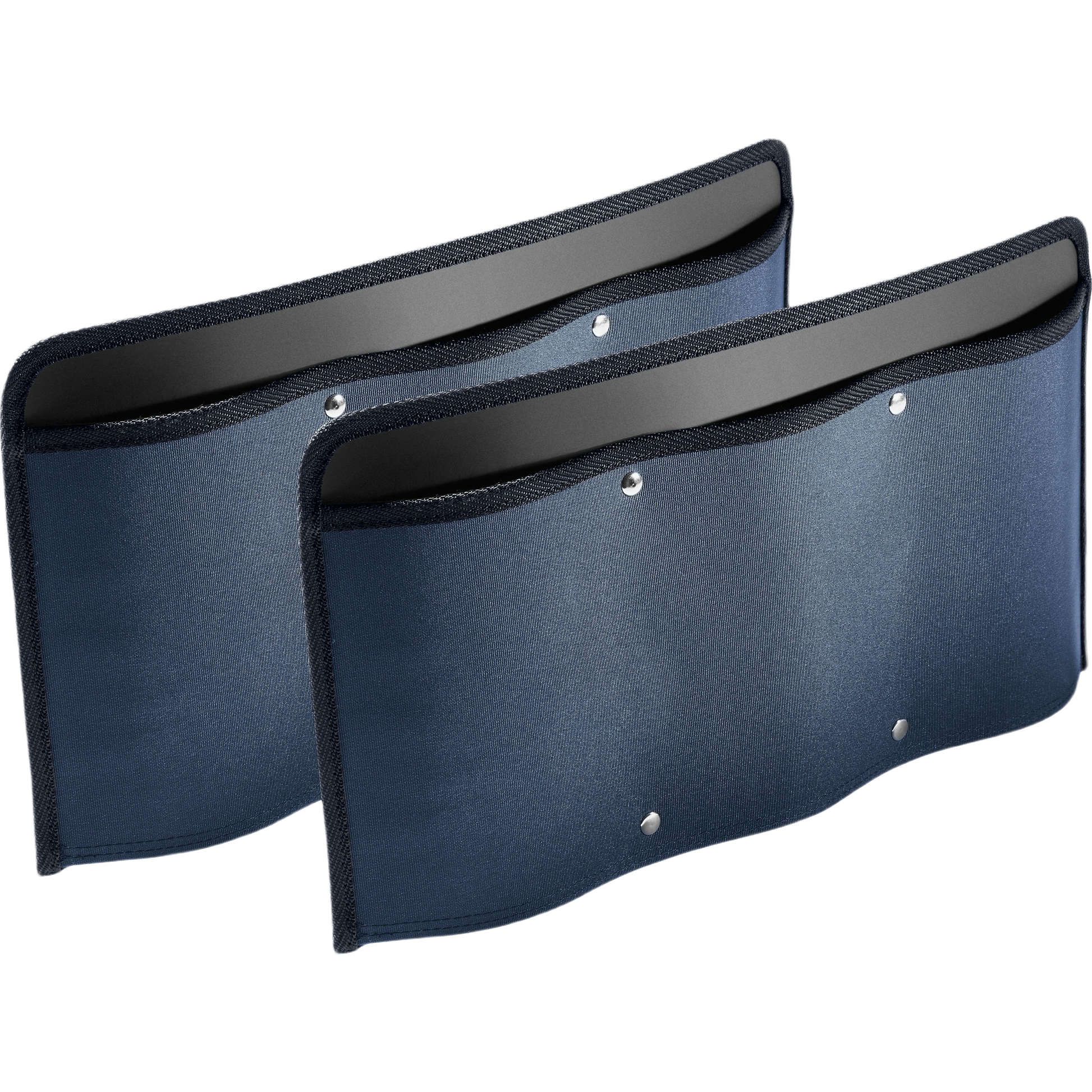 Pair of durable blue tool storage bags with multiple compartments for workshop organization and woodworking tools accessories