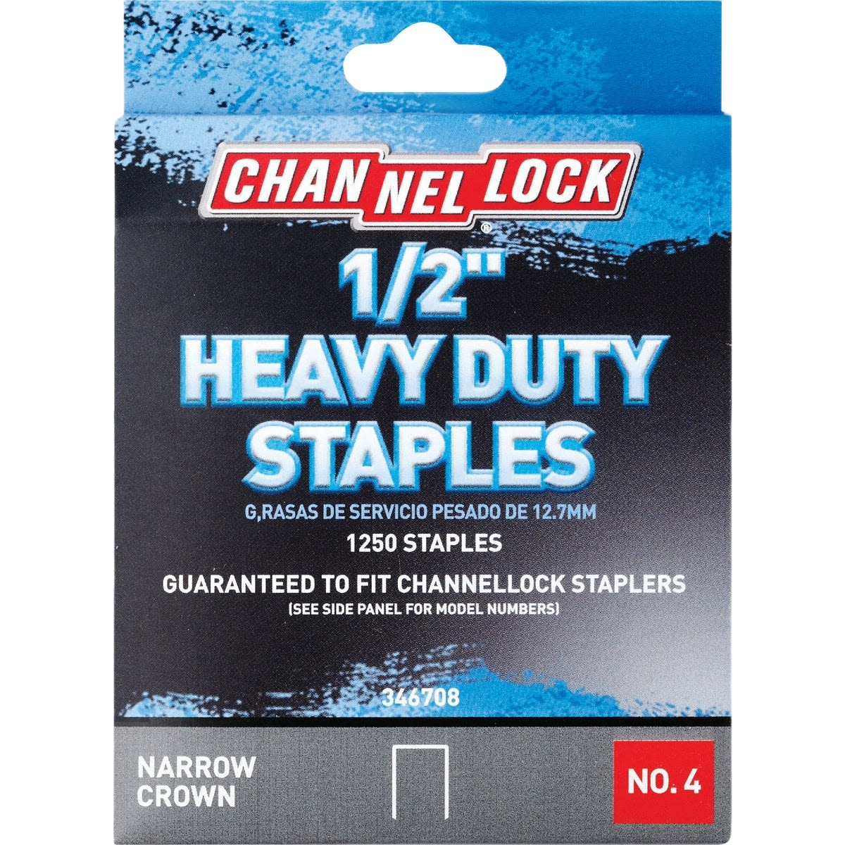 Box of 1/2 inch heavy-duty narrow crown staples with 1250 count designed for home improvement tools