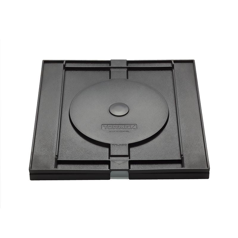 Compact black rotating base accessory designed for precision tool positioning in home improvement tasks