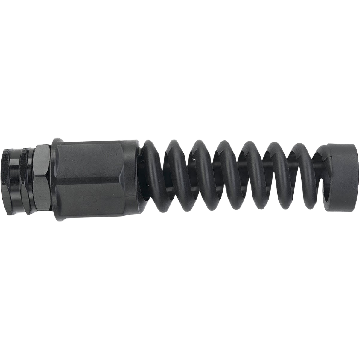 Black flexible reusable end hose coupling with durable design for watering and irrigation home improvement tasks