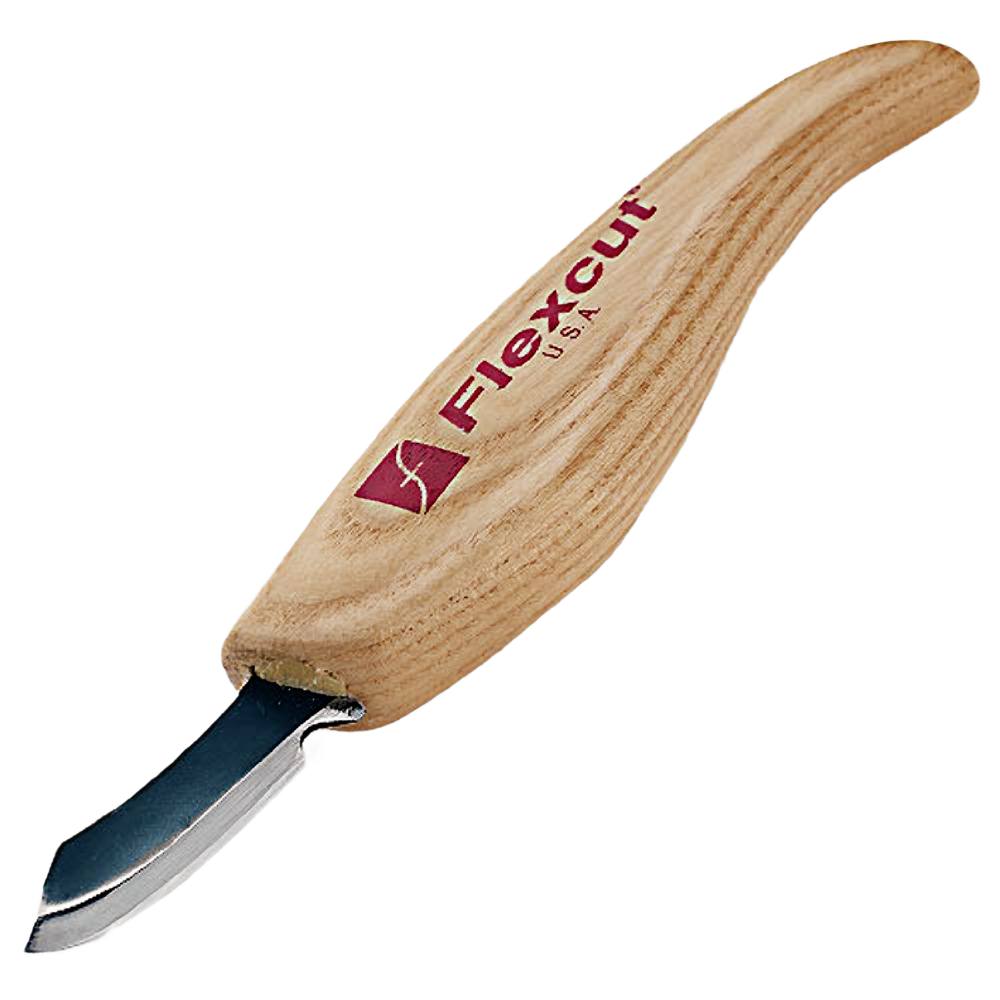 Woodworking tool with curved upsweep blade and smooth wooden handle in carving and pyrography under $50 collection