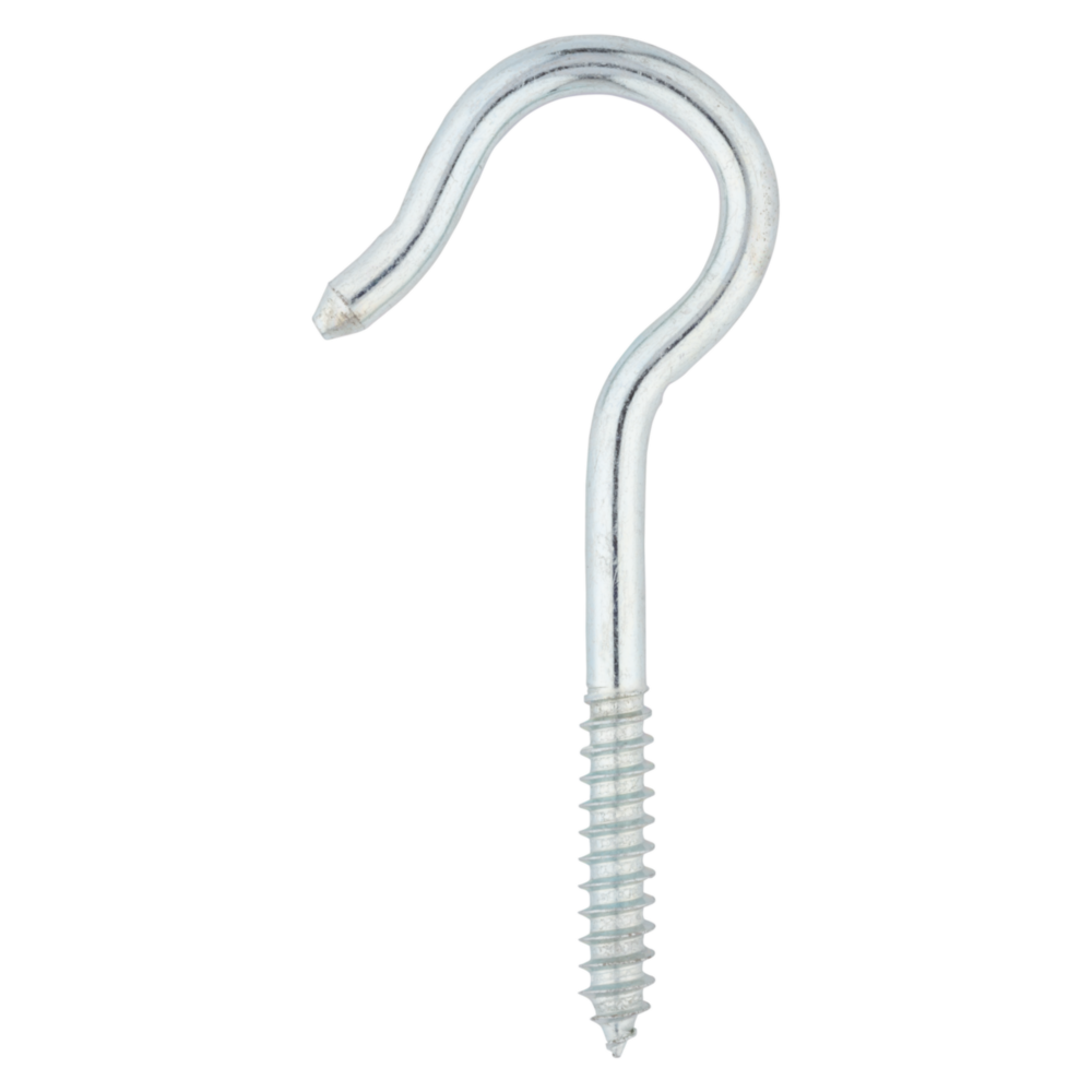 4-1/8 inch zinc-plated screw-in ceiling hook for home improvement and hardware applications