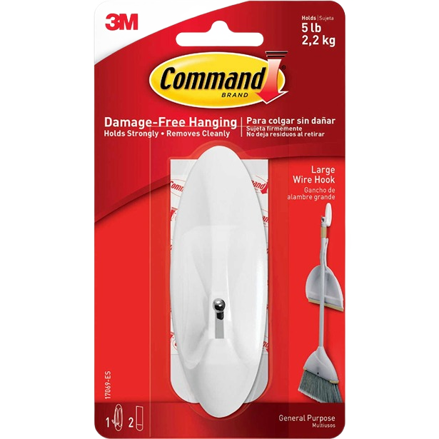 3M Command wire adhesive hook for damage-free hanging, holds up to 5 lb, ideal for hardware and home improvement under $50 collection