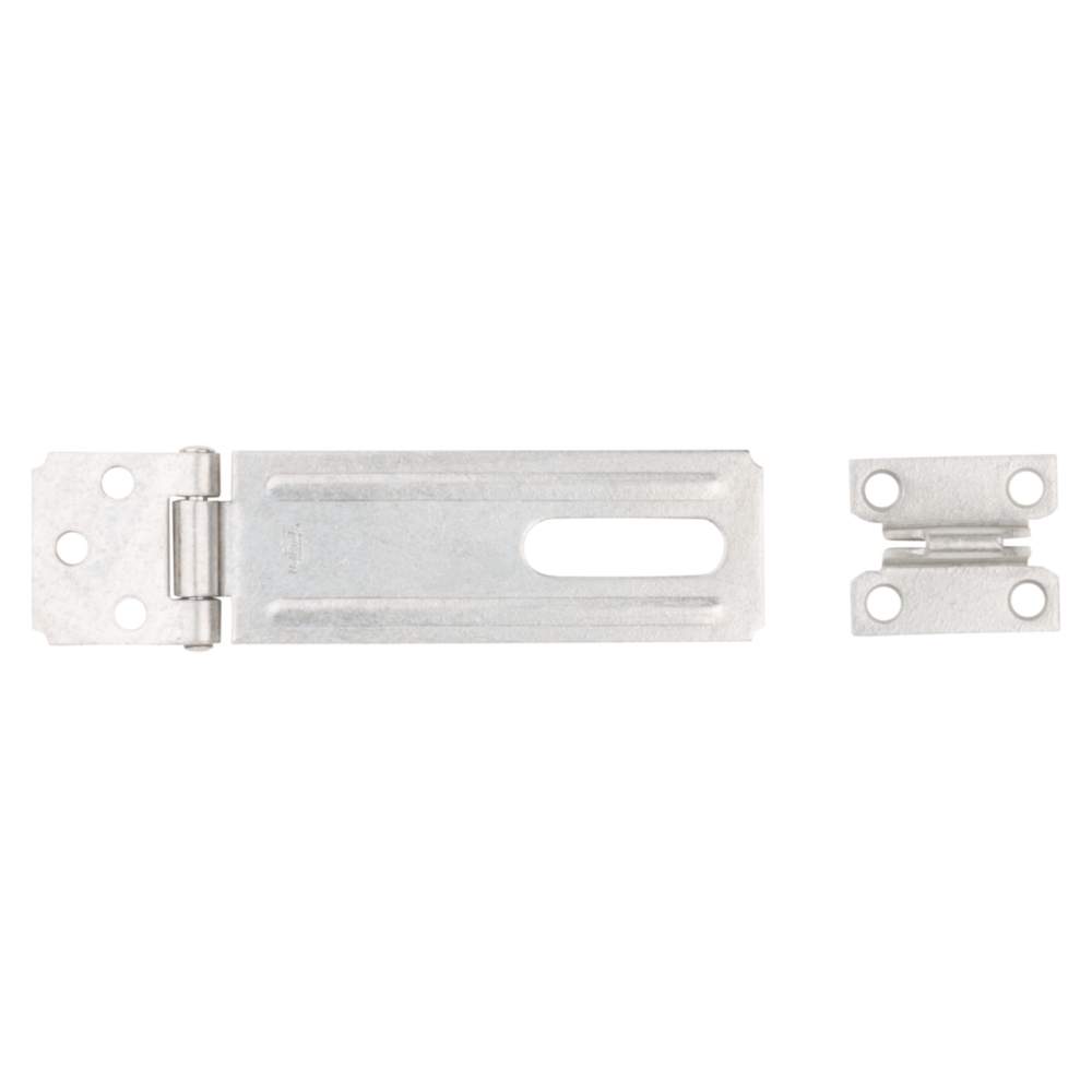 Galvanized steel non-swivel safety hasp with brass pin for door and gate security in hardware and door accessories collections