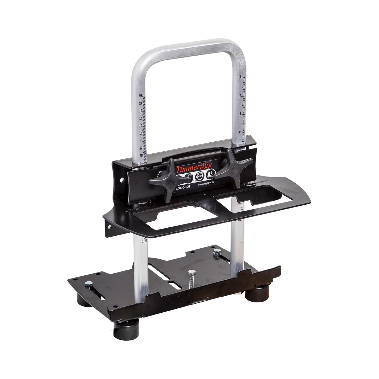 Compact black and silver adjustable timberjig for woodworking tool accessories and home improvement tasks