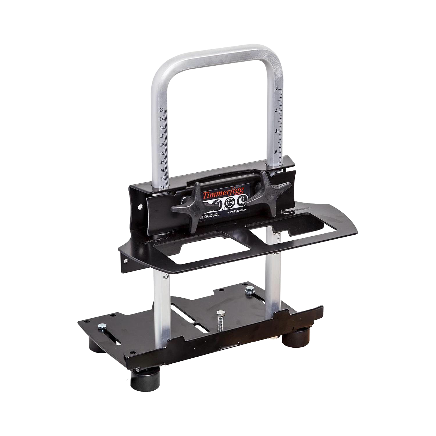 Compact black and silver adjustable timberjig for woodworking tool accessories and home improvement tasks