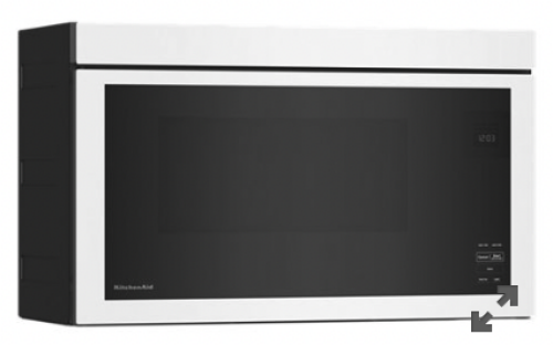 White KitchenAid over-the-range microwave with flush built-in design from built-in microwaves collection