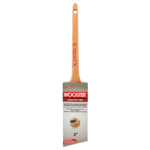 Firm angled paint brush with smooth wood handle for detailed painting and home improvement projects under $50