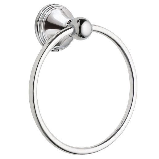 Chrome towel ring with classic round design for bathroom organization and home improvement use tasks