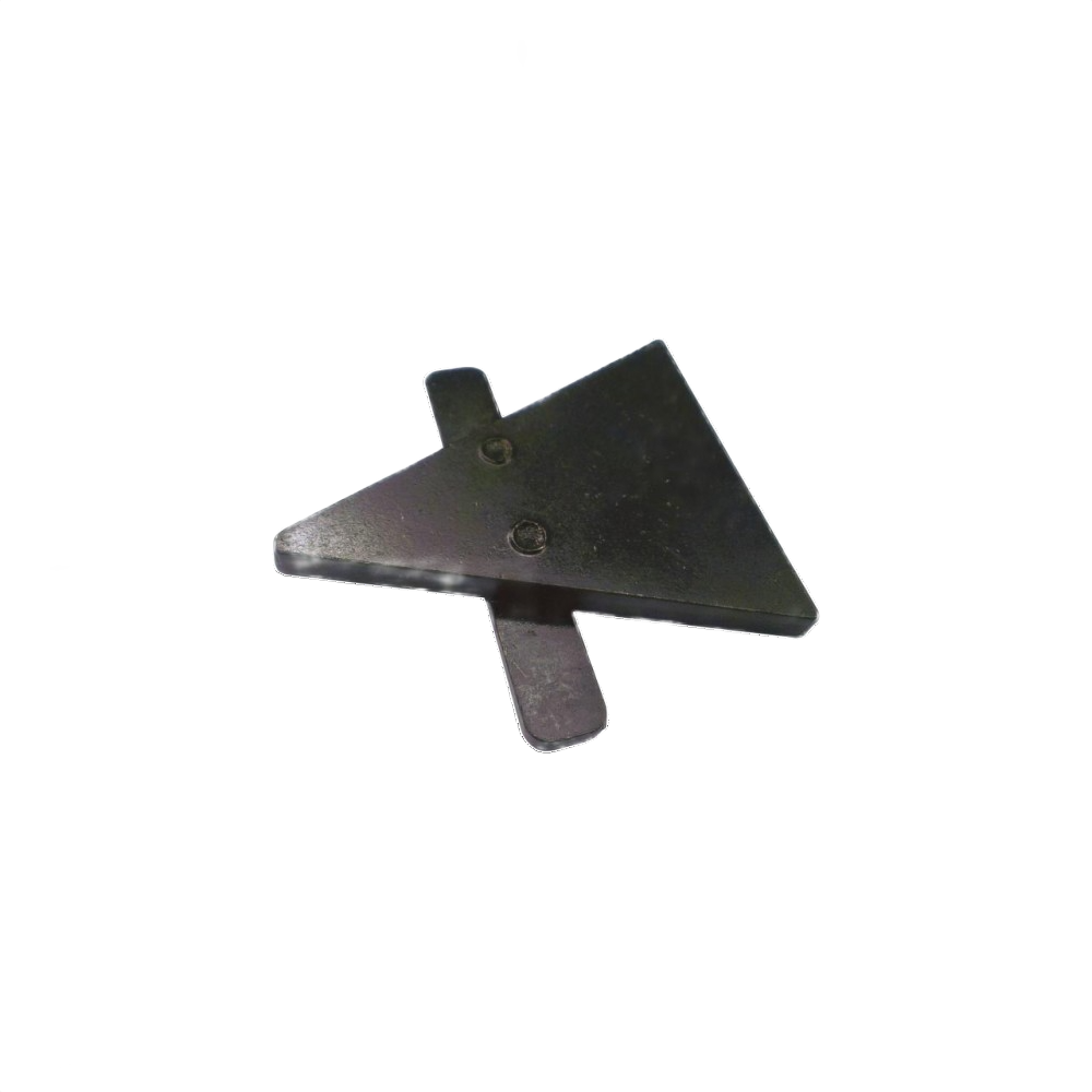 Black metal jig component with angular design for precise skew chisel sharpening in woodworking tools and home improvement