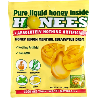 Honees Honey Lemon Cough Suppressant Drops, 20-Pack