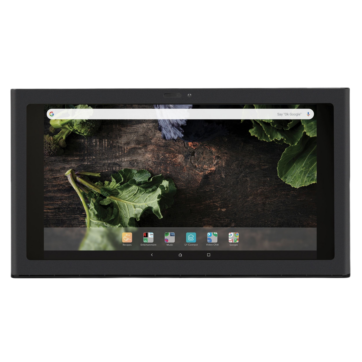Smart kitchen display with touchscreen showing fresh greens and app icons in Kitchen & Kitchenware collections