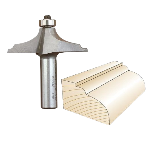 Carbide-tipped Whiteside 3302 router bit with B3 bearing for creating thumbnail and bead edges on wood furniture projects