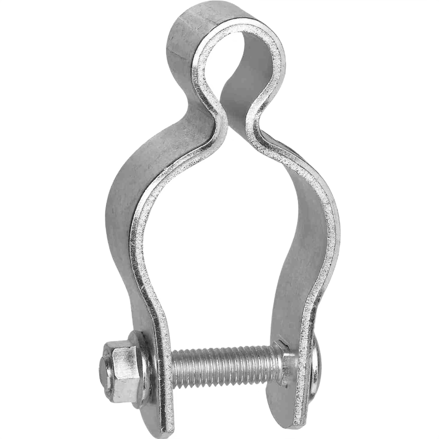 Zinc-plated steel pipe gate hinge bracket with bolt and nut for gate hardware and home improvement projects